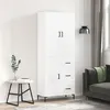 Image de vidaXL Buffet haut Blanc 69,5x34x180 cm Bois d'ingénierie, buffet, armoire latérale, armoire de rangement, armoire, buffets, armoire haute