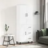 Image de vidaXL Buffet haut Blanc 69,5x34x180 cm Bois d'ingénierie, buffet, armoire latérale, armoire de rangement, armoire, buffets, armoire haute