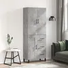 Image de vidaXL Buffet haut Gris béton 69,5x34x180 cm Bois d'ingénierie, buffet, armoire latérale, armoire de rangement, armoire, buffets, armoire haute