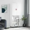 Image de vidaXL Buffet haut Blanc 69,5x34x180 cm Bois d'ingénierie, buffet, armoire latérale, armoire de rangement, armoire, buffets, armoire haute