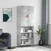 Image de vidaXL Hoge kast 69,5x34x180 cm bewerkt hout betongrijs3196047