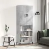 Image de vidaXL Buffet haut Gris béton 69,5x34x180 cm Bois d'ingénierie, buffet, armoire latérale, armoire de rangement, armoire, buffets, armoire haute