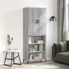 Image de vidaXL Buffet haut Sonoma gris 69,5x34x180 cm Bois d'ingénierie, buffet, armoire latérale, armoire de rangement, armoire, buffets, armoire haute
