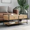 Image de vidaXL Table basse chêne sonoma 99x50x50 cm bois d'ingénierie 833961