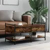Image de vidaXL Table basse chêne fumé 99x50x50 cm bois d'ingénierie 833962