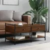 Image de vidaXL Table basse chêne marron 99x50x50 cm bois d'ingénierie 833964
