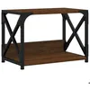 Image de Support d'imprimante - vidaXL - 2 niveaux - Bois reconstitué - Métal - Marron