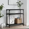 Image de vidaXL Table console noir 75x29x75 cm bois d'ingénierie 834040