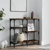 Image de vidaXL Table console chêne fumé 80x29x75 cm bois d'ingénierie 834077