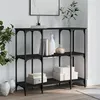 Image de vidaXL Table console noir 102x35x90 cm bois d'ingénierie 834145