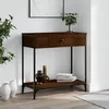 Image de vidaXL Table console chêne marron 75x34,5x75 cm bois d'ingénierie 834169