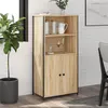 Image de vidaXL Buffet Haut, Armoire avec Portes, Meuble de Rangement, Organisateur de Salon Salle de SéJour, Industriel, Chêne Sonoma Bois d'Ingénierie