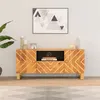 Image de vidaXL Meuble TV marron et noir 105x33,5x46 cm bois massif manguier356797