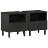 Image de vidaXL Tables de Chevet 2 pcs, Armoires de Lit avec Pieds, Tables de Nuit, Armoires de Nuit Chambre, Moderne, Noir Bois de 356826