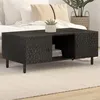 Image de vidaXL Table Basse, Table d'Appoint avec Pieds et Porte, Bout de Canapé avec Rangement, Meuble de Salon, Moderne, Noir Bois 356831