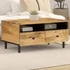 Image de vidaXL Table Basse, Table d'Appoint avec Pieds et Porte, Bout de Canapé avec Rangement, Meuble de Salle de Séjour, Bois de 356904