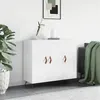 Image de vidaXL Buffet blanc brillant 90x34x80 cm bois d'ingénierie828078