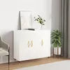 Image de vidaXL Buffet blanc 90x34x80 cm bois d'ingénierie