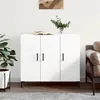 Image de vidaXL Buffet, Armoire avec Pieds et Portes, Meuble de Rangement, Organisateur de Salon Intérieur, Moderne, Blanc Bois d'Ingénierie
