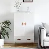 Image de Buffet haut blanc brillant 69,5x31x115 cm bois d ingénierie