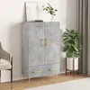 Image de vidaXL Buffet haut gris béton 69,5x31x115 cm bois d'ingénierie828224