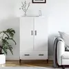Image de Buffet haut blanc brillant 69,5x31x115 cm bois d ingénierie