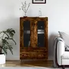 Image de vidaXL Buffet Haut, Armoire avec Pieds, Meuble de Rangement avec Portes, Organisateur de Salon Intérieur, Moderne, Chêne Fumé Bois d'Ingénierie 828273