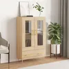 Image de vidaXL Buffet Haut, Armoire de Rangement avec Pieds, Meuble de Rangement, Organisateur Salon Salle de Séjour, Moderne, Chêne Sonoma Bois d'Ingénierie