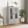 Image de vidaXL Buffet Haut, Armoire de Rangement avec Pieds, Meuble de Rangement, Organisateur Salon Salle de Séjour, Moderne, Sonoma Gris Bois d'Ingénierie 828290