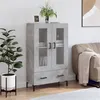 Image de vidaXL Buffet Haut, Armoire de Rangement avec Pieds, Meuble de Rangement, Organisateur Salon Salle de Séjour, Moderne, Gris Béton Bois d'Ingénierie