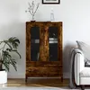 Image de vidaXL Buffet Haut, Armoire de Rangement avec Pieds, Meuble de Rangement, Organisateur Salon Salle de Séjour, Moderne, Chêne Fumé Bois d'Ingénierie 828313