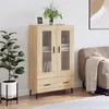 Image de vidaXL Buffet Haut, Armoire de Rangement avec Pieds, Meuble de Rangement, Organisateur Salon Salle de Séjour, Moderne, Chêne Sonoma Bois d'Ingénierie