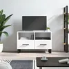 Image de Meuble TV Blanc 80x36x50 cm Bois d ingénierie