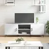 Image de Meuble TV blanc 150x30x50 cm bois d ingénierie