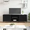 Image de vidaXL Meuble TV noir 150x30x50 cm bois d'ingénierie829101