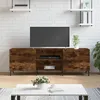 Image de Meuble TV chêne fumé 150x30x50 cm bois d ingénierie