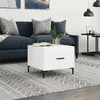 Image de Table basse blanc brillant 50x50x40 cm bois d ingénierie