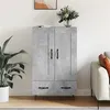 Image de vidaXL Buffet haut gris béton 69,5x31x115 cm bois d'ingénierie830320