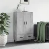 Image de vidaXL Buffet Haut, Armoire Latérale, Meuble avec Rangement, Organisateur de Salon Salle de Séjour, Moderne, Gris Béton Bois d'Ingénierie 830344