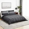 Image de vidaXL Ensemble de housse de couette gris foncé 200x200 cm Coton 136418
