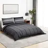 Image de vidaXL Ensemble de housse de couette gris foncé 200x200 cm Coton 136426