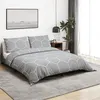 Image de Ensemble de housse de couette Gris 200x200 cm Coton