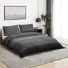 Image de vidaXL Ensemble de housse de couette gris foncé 200x200 cm Coton 136478