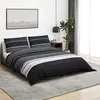 Image de vidaXL Ensemble de housse de couette noir et blanc 200x200 cm Coton 136504