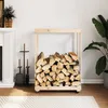 Image de Porte-bûches pour cheminée avec roulettes 76,5 x 40 x 108 cm Bois de pin massif