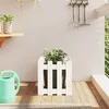 Image de vidaXL Jardinière avec design de clôture blanc 40x40x40 cm pin massif 832448