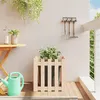 Image de vidaXL Jardinière avec design de clôture 50x50x50 cm pin massif 832452