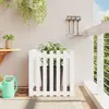 Image de vidaXL Jardinière avec design de clôture blanc 70x70x70 cm pin massif 832463