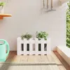 Image de vidaXL Jardinière avec design de clôture blanc 60x30x30 cm pin massif 832468
