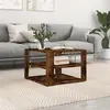 Image de vidaXL Table basse chêne fumé 59,5x59,5x40 cm bois d'ingénierie 834254